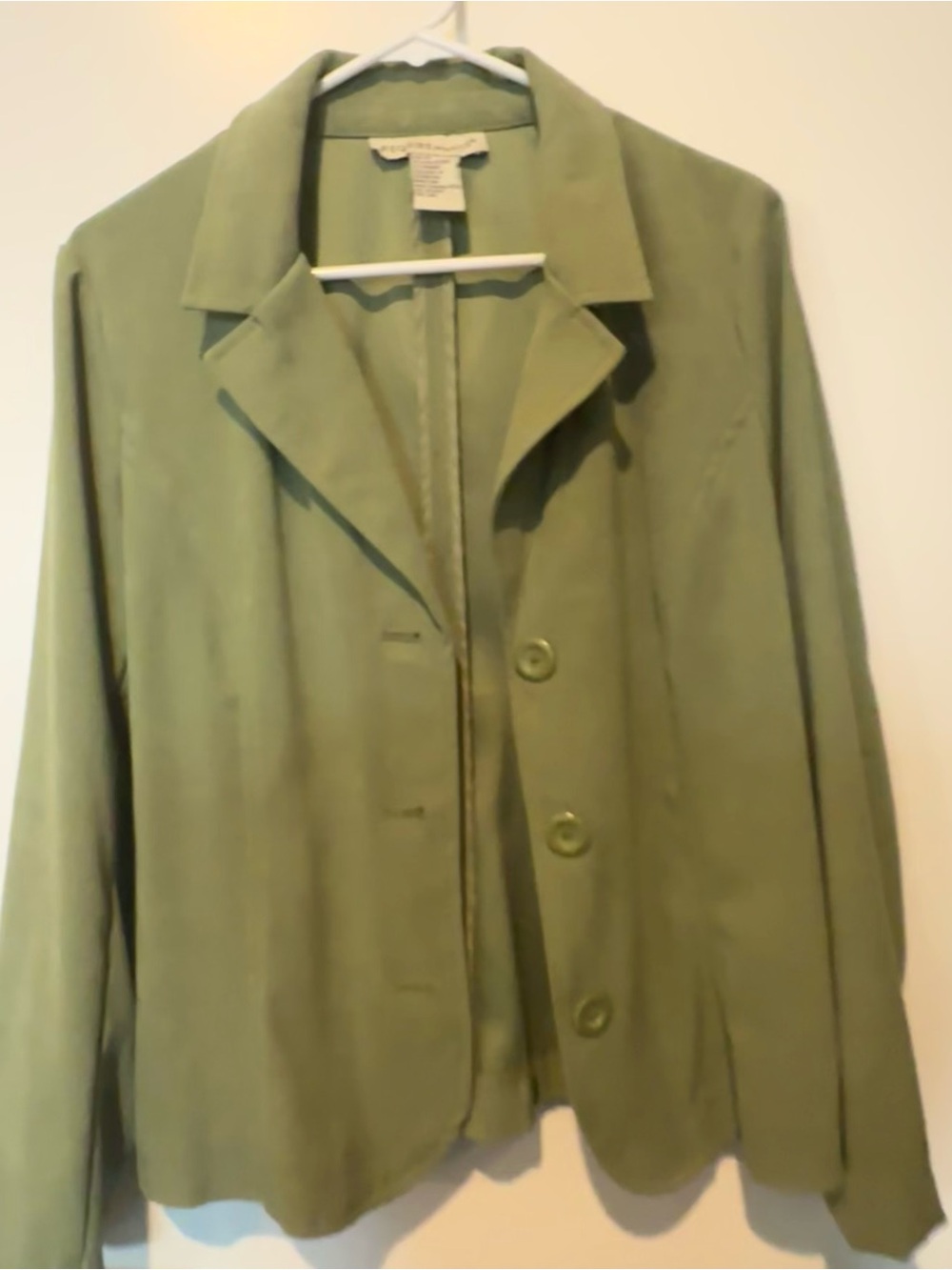 Requirements Olive Green Women's Button-Front Blazer
